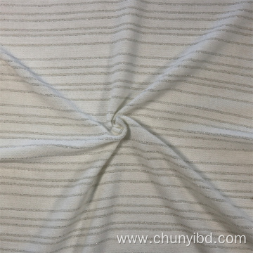 Good Design POLY90% LX10% Stretchy and Soft Stripes Pattern Single Jersey Filigreework Fabric for Garments